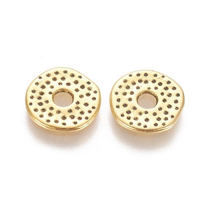 Tibetan Style Alloy Beads, Lead Free and Cadmium Free, Donut, 12mm in diameter, 1mm thick, hole: 3mm