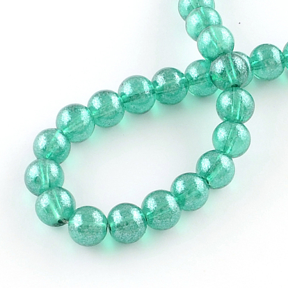 Transparent Spray Painted Glass Bead Strands, Round, 4mm, Hole: 1.1~1.3mm, about 205pcs/strand, 33.2 inch