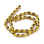 Electroplated Glass Beads Strands, Faceted, Half Golden Plated, Rice