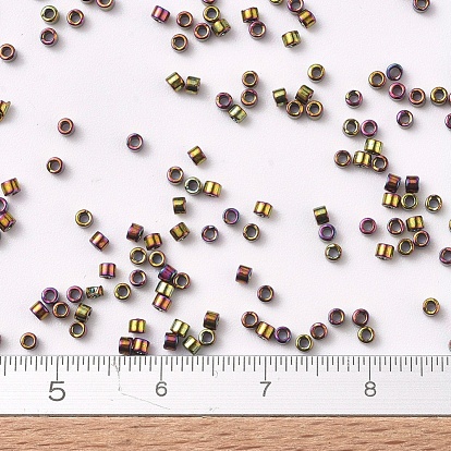 Perles miyuki delica, cylindre, perles de rocaille japonais, 11/0, iris
