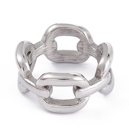Anillos de dedo de acero inoxidable 304 unisex, anillos de banda ancha, forma de cadena de bordillo