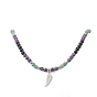 Колье с подвеской в виде крыла из сплава, Ожерелье из бисера с круглыми цепочками из натуральных смешанных драгоценных камней для женщин