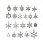 Tibetan Style Alloy Pendants, Christmas Theme, Snowflake Charms