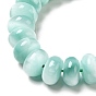 Natural Glass Beads Strands, Grade A, Rondelle, Aqua Blue