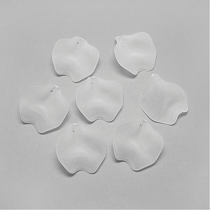 Transparent Acrylic Pendants, Frosted, Petal