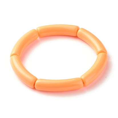 Perles de tube incurvées acryliques de couleur bonbon bracelets extensibles pour femmes