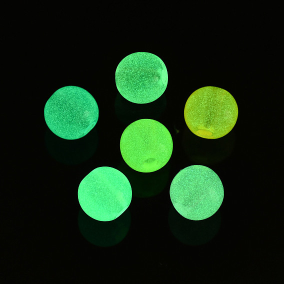 Luminous Acrylic Beads, Glow in the Dark, Round
