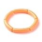 Perles de tube incurvées acryliques de couleur bonbon bracelets extensibles pour femmes