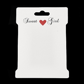 Paper Hair Tie Display Cards, Rectangle with Word Heart