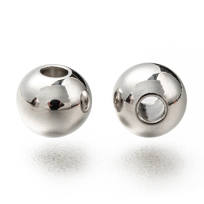 304 acier inoxydable perles rondes lisses, placage ionique (ip)