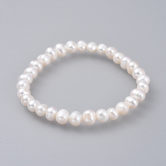 Pulseras del estiramiento de perlas naturales