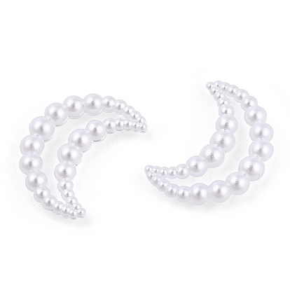 Anneaux de liaison en plastique imitation perle abs, croissant de lune