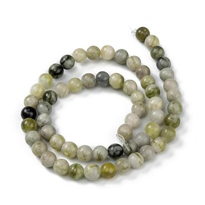 Brins de perles de jade qinghua naturel, ronde