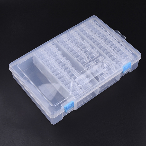 Plastic Bead Containers, Flip Top Bead Storage, For Seed Beads Storage Box, with PP Plastic Packing Box, Rectangle