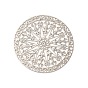 Crémaillère en laiton placage pendentifs en filigrane, plaqué longue durée, plat et circulaire avec fleur