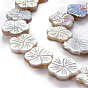 Electroplated Natural Freshwater Shell Beads Strands, Flower