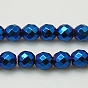 Non-magnétiques perles d'hématite synthétique brins, Grade a, couleur plaquée, facette, ronde