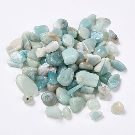 Natural Flower Amazonite Beads, Undrilled/No Hole, Chips