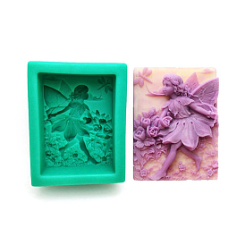 Moules en silicone pour savon rectangle, pour la fabrication artisanale de savon, motif d'ange