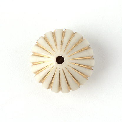 Bicone Plating Acrylic Beads, Golden Metal Enlaced, 10.5x15mm, Hole: 1.5mm, about 495pcs/500g