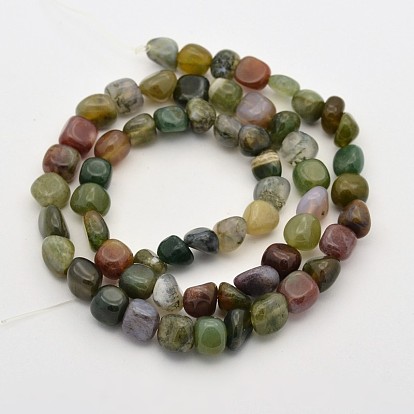 Natural Indian Agate Bead Strands, 5~7X5~7mm, Hole: 1mm, about 15.7 inch