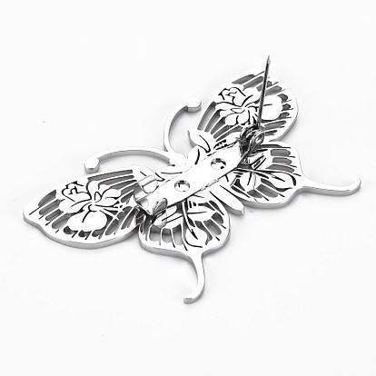 Broche de mariposa, 201 pasador de solapa de insecto de acero inoxidable para ropa de mochila, libre y sin plomo níquel