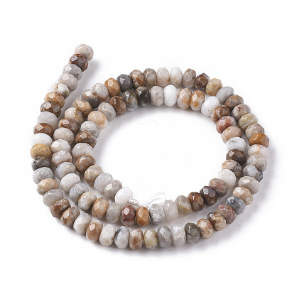 Natural Gobi Agate Beads Strands, Faceted, Rondelle