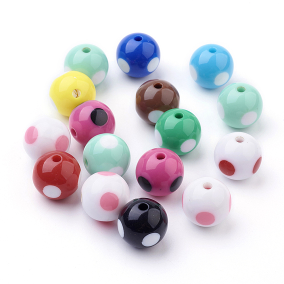 Perles artisanales rondes acryliques
