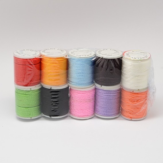 Mixed Nylon Threads, 1mm, about 10yards/roll, 10roll/bag