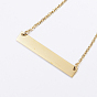 304 Stainless Steel Pendant Necklaces, Rectangle