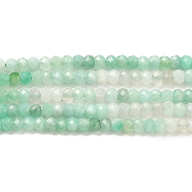 Natural Emerald Quartz Beads Strands, Rondelle, Faceted, Grade AA