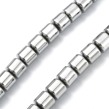 Brins de perles d'hématite non magnétiques synthétiques galvanisées, plaqué longue durée, colonne