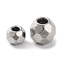 201 Stainless Steel Spacer Beads, Faceted Round