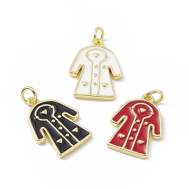 Rack Plating Brass Enamel Pendants, Long-Lasting Plated, Lead Free & Cadmium Free, Real 18K Gold Plated, Overcoat Charm