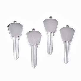 Pendentifs en acier inoxydable, estampillage d'une étiquette vierge, clé