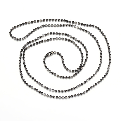 304 ожерелья из шариковой цепи из нержавеющей стали, круглые