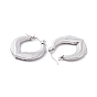 304 Stainless Steel Double Leaf Wrap Hoop Earrings for Women