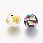 Handmade Polymer Clay Beads, Mixed Color, Round