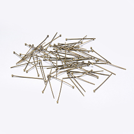 Jewelry Findings, Brass Ball Head Pins, 0.6mm Thick, Head: 1.5mm