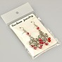 Fashion Tibetan Style Chandelier Earrings, with Glass Beads and Brass Earring Hooks, 68mm