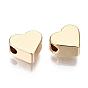 Brass Beads, Nickel Free, Real 18K Gold Plated, Heart