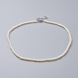 Natural Freshwater Pearl Necklaces, with 304 Stainless Steel Chain Extender and Kraft Paper Cardboard Jewelry Boxes