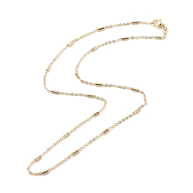 Chaînes de câble en laiton avec collier de perles de colonne pour les femmes, sans cadmium et sans plomb