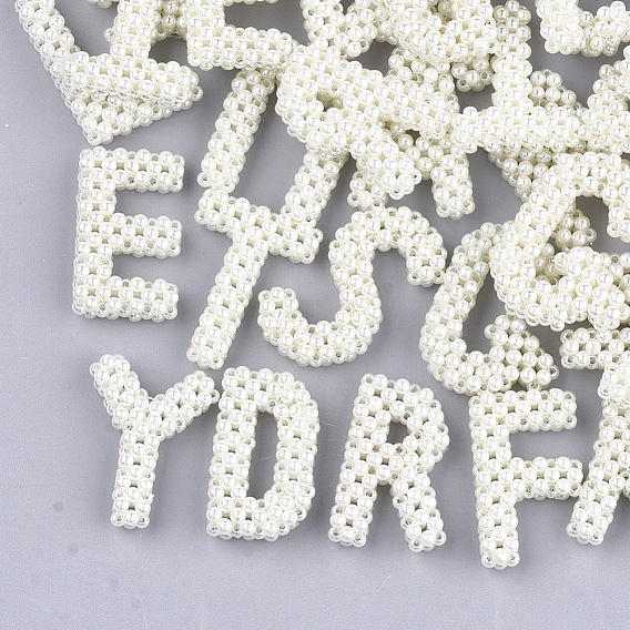 Perles tressées en plastique faites main avec abs, mélange de lettres