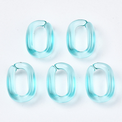 Transparent Acrylic Linking Rings, Quick Link Connectors, for Cable Chains Making, Oval