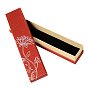 En forme de rectangle boîtes en carton de collier pour les cadeaux emballage, avec la conception de fleur de lotus, 224x49x36mm