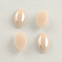 Pearlized Plated Opaque Glass Cabochons, Horse Eye