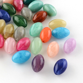 Oval Imitation Gemstone Acrylic Beads, 20x12mm, Hole: 2.5mm, about 260pcs/500g