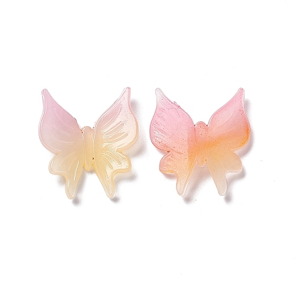 Двухцветные непрозрачные акриловые кабошоны, бабочка