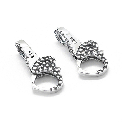 Thailand 925 Sterling Silver Lobster Claw Clasps, Heart